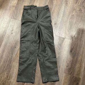 Aritzia Women's Dark Green Straight Leg Pants